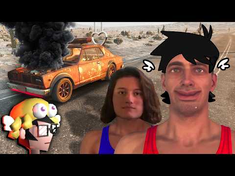 dois abestado tentando viajar de carro sem saber dirigir