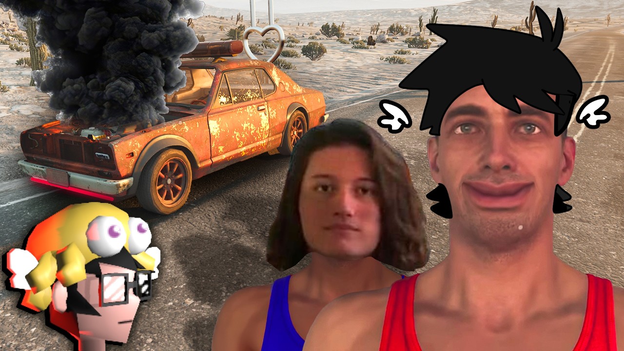 dois abestado tentando viajar de carro sem saber dirigir