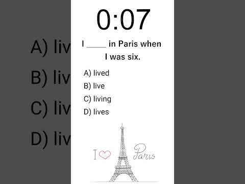 I _____ in Paris | Learn English #english #quiz #test #mcqs #shorts #shortsvideo #viral #ytshorts