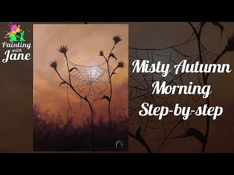 Misty Autumn Sunrise - Step by Step Acrylic Painting Tutorial