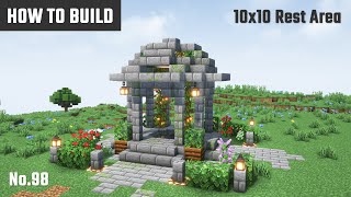 マイクラ建築：ファンタジー風の休憩所の作り方。西洋風の東屋。10x10ブロックで簡単に。No.98【Minecraft】