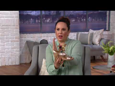 Earth Leather Multi-Strap Wedges - Thistle on QVC