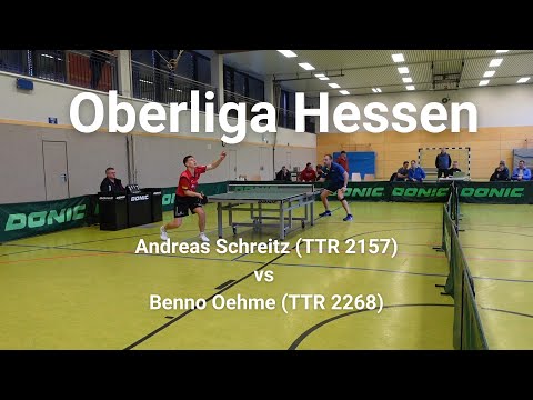 Bundesligaspieler in der Oberliga!| Oberliga Hessen | A. Schreitz (TTR 2150) vs B. Oehme (TTR 2268)