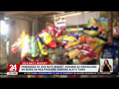 Pandagdag sa 2024 nat'l budget, kukunin sa isinusulong na buwis sa mga pagkaing sobrang… 24 Oras