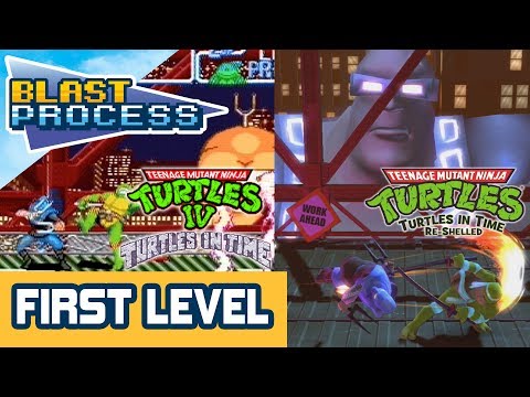 TMNT: Turtles in Time (SNES) / Turtles in Time: Re-Shelled (Xbox 360) Comparison - First Level