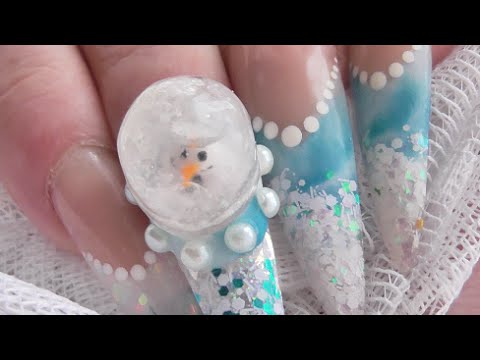 HOW TO MAKE A GEL SNOW GLOBE (with snowman) FOR NAILS | ABSOLUTE NAILS - GEL TUESDAYS Video