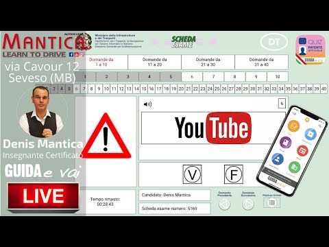 Autoscuola Mantica Live [Scheda da esame di teoria con spiegazione quiz finale]