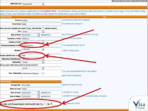 comment remplir visa inde