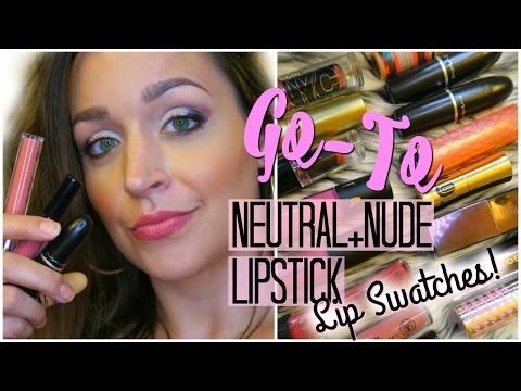 Go-To Neutral & Nude Lipstick! (Lip Swatches) High End & Drugstore | DreaCN