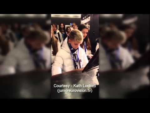 Ilya Volkov from Belarus plays the piano in Kiev (Junior Eurovision 2013)