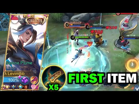 99.9% BEST EFFECTIVE FIRST ITEM FOR LING | INSANE ATTACK SPEED AUTO FASTHAND - Mobile Legends