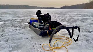 Ice Fishing with Tip Ups on this Back Woods Lake!