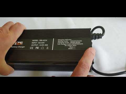 HERISKEER 12V 20A Lithium Battery Charger, 14.6V LiFePO4 Battery FAST Charger 20 Amp with Premium Aluminum Housing - for Golf Cart, RV, Marine, Boat, Trolling Motor - Includes Anderson Connector 20Amp video review thumbnail