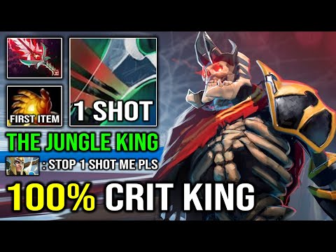 UNLIMITED CRIT KING Instant 1 Shot First Item Midas Wraith King with Desolator Bloodthorn Dota 2