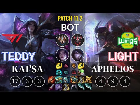 T1 Teddy Kai'Sa vs JAG Light Aphelios Bot - KR Patch 11.2