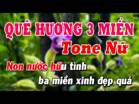 Quê Hương 3 Miền Karaoke Tone Nữ ( Nhạc Sống Dễ hát ) Beat Chuẩn, Trọng Trần