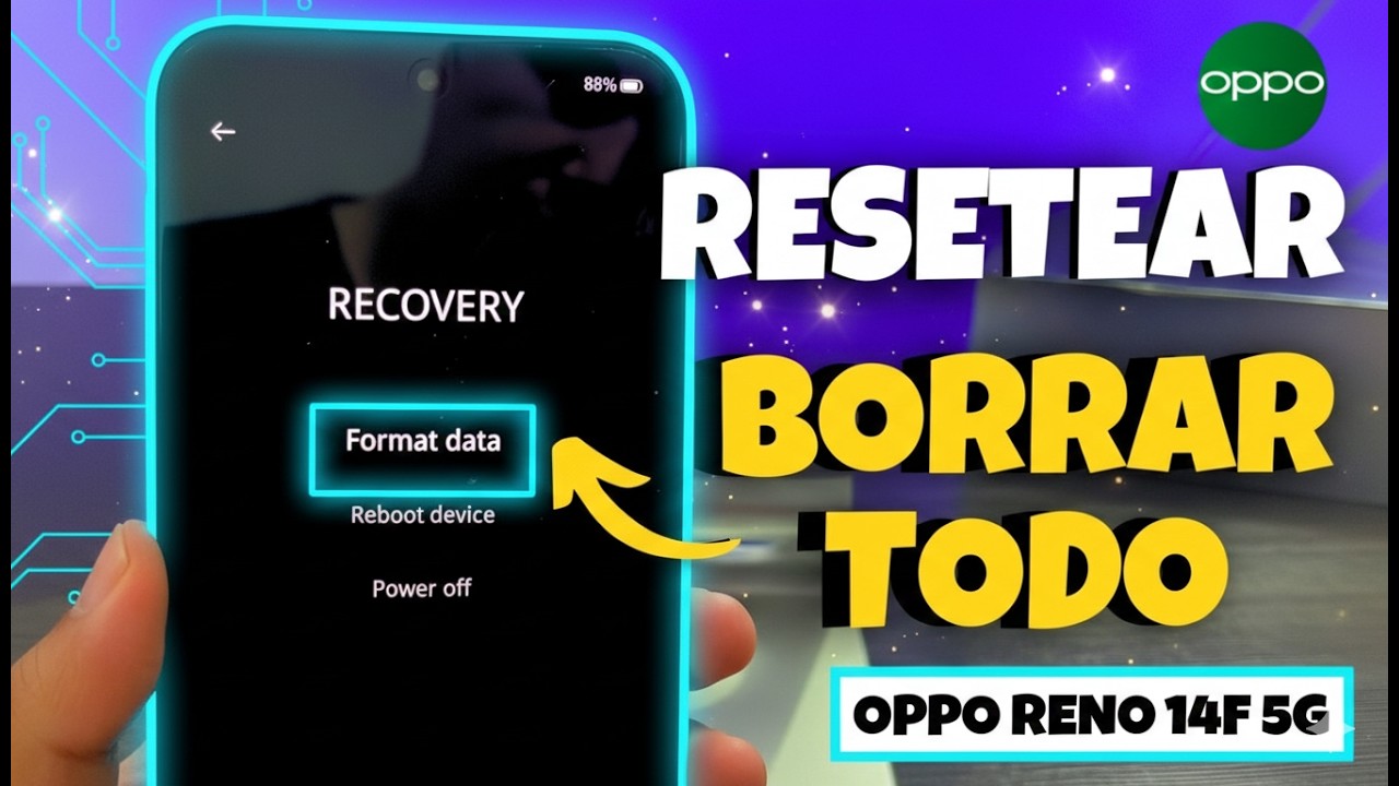 Video sobre OPPO Reno 14F 5G reset y restablecimiento de fábrica correcto