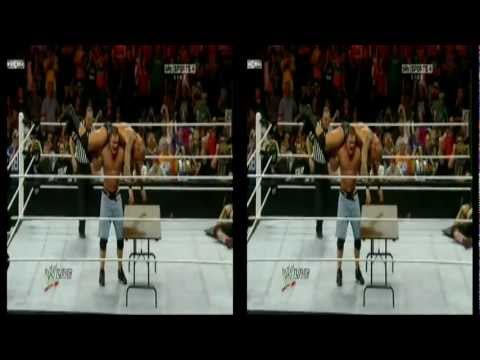 Randy Orton Turns The Attitude Adjustment into a RKO Through The Table!! WWE RAW 13-9-10