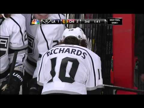 Dave Bolland rocks Mike Richards June 1 2013 LA Kings vs Chicago Blackhawks NHL Hockey