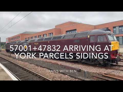 57001+47832 arriving at York Parcels Sidings - 0Z32 Hellifield Goods Loops to York Parcels Sidings