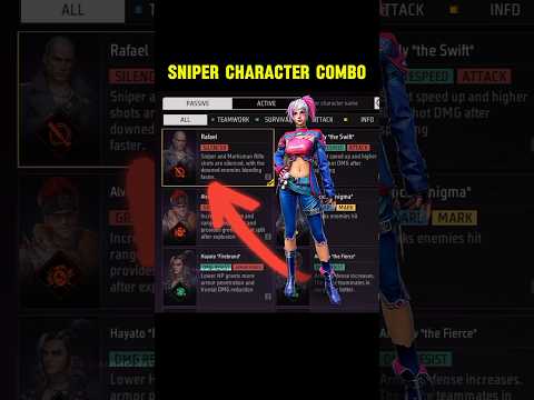 sniper character combination free fire || sniper character combo