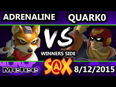 S@X - Adrenaline (Fox) Vs. Quarks0 (Captain Falcon) SSBM Tournament - Smash Melee