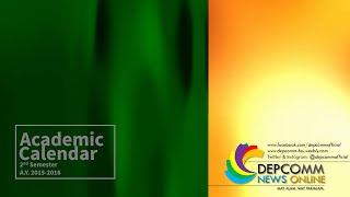 New Academic Calendar | DepComm News