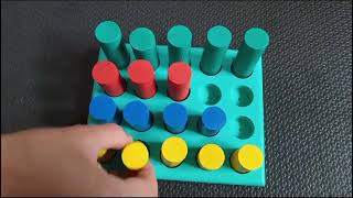Vídeo de Pinos De Encaixe Geométrico Em Madeira Educativo Woodtoys