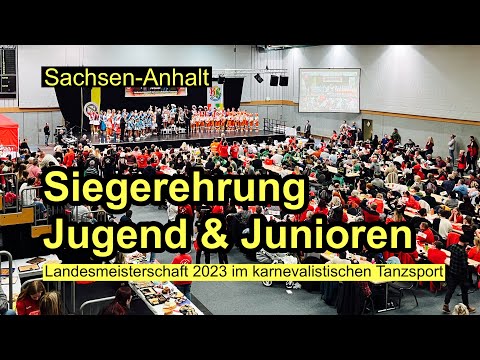 Siegerehrung Jugend & Junioren Landesmeisterschaft 2023 karnevalistischer Tanzsport Sachsen-Anhalt