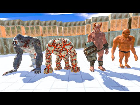 GORO, LAVA GOLEM, OGRE LORD and HILL GIANT vs EVERY UNITS - Animal Revolt Battle Simulator
