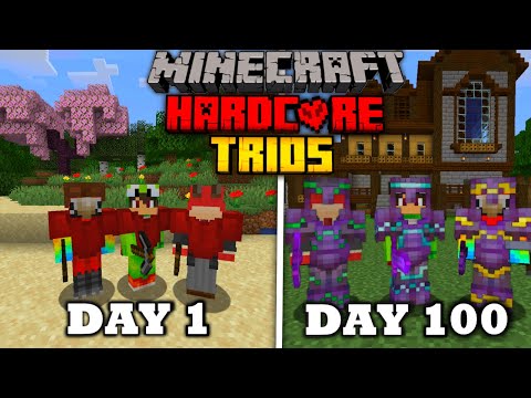 We Survived 100 Days In TRIO Hardcore Minecraft... Here's What Happened
