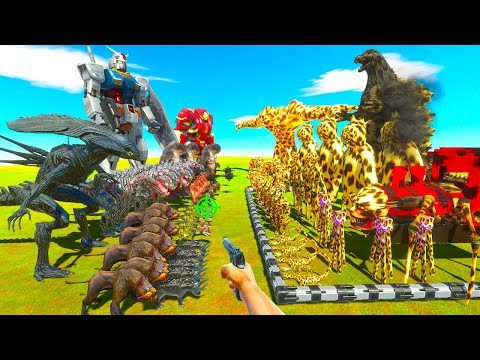 Godzilla vs Giant Gundam | Battle Mutants | Monster Battle Arena - Animal Revolt Battle Simulator