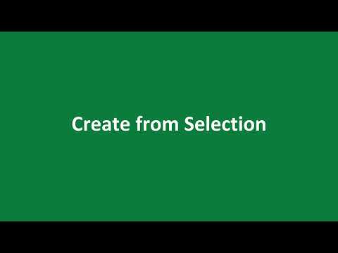 Excel Create From Selection Command