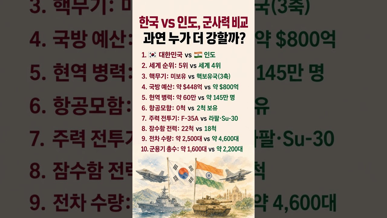 인도와 한국 군사력, 순위만으로 볼 수 있을까