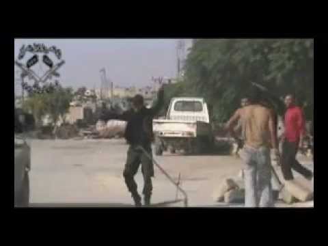 استهداف مقرات قوات النظام في حي الراموسة بواسطة صواريخ محلية الصنع من قبل لواء ذو النورين