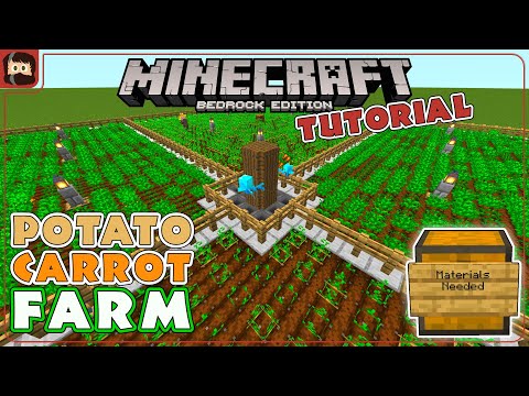 FAST EASY Potato & Carrot Farm Tutorial For Minecraft 1.19 Bedrock