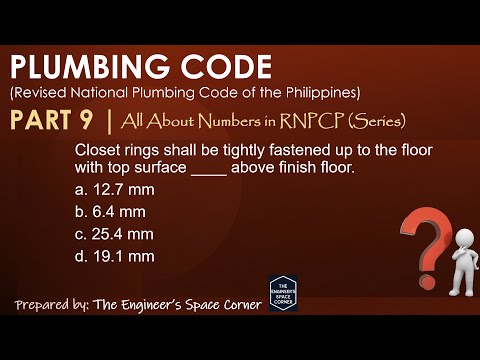 Plumbing Code Part 9 | The Engineer's Space Corner