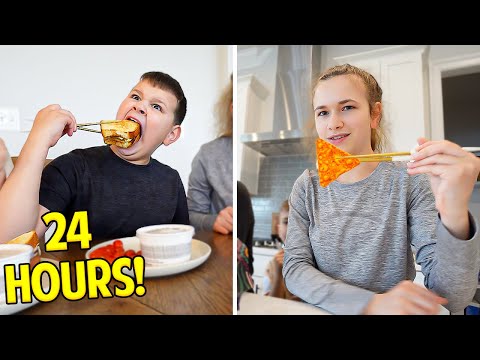 ONLY EATING WITH CHOPSTICKS FOR 24 HOURS!! | JKREW