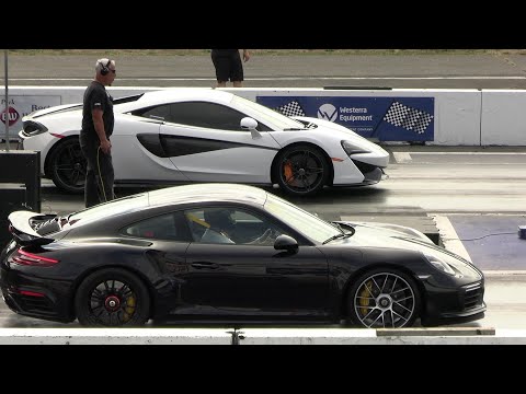 Porsche 911 Turbo S vs McLaren 570S -drag racing
