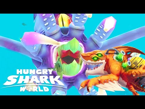 MELTDOWN SHARK vs GIANT SQUID BOSS (HUNGRY SHARK WORLD)