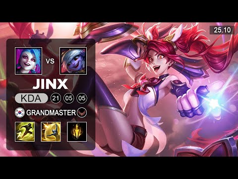 Jinx vs Tristana ADC - KR Grandmaser - Patch 25.10 Season 15