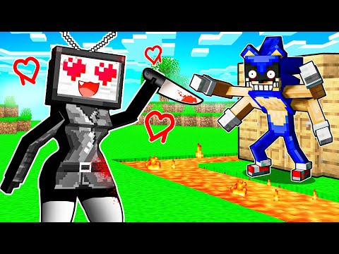 DogaTV - I Hired MUTANT SONIC To Defend My Minecraft House from TV WOMAN FANGIRL!