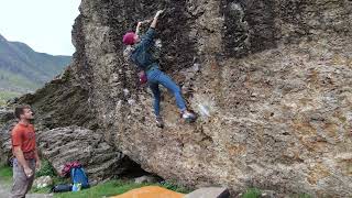 Video thumbnail of Chocolate Moose, 7A. Cromlech Boulders