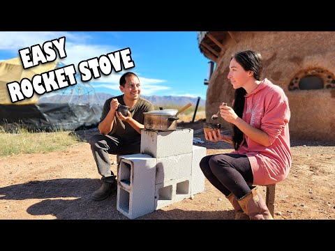 Building A 2 Burner Rocket Stove Using Cinder Blocks | Off-Grid Cooking
