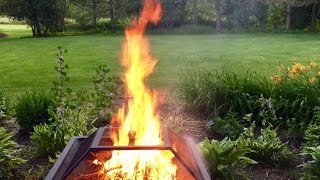 Just a fire in my Hamilton 30" square steel outdoor patio home steel wood burning Fire Pit Bowl
