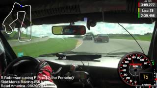 Road America LeMons race, August 2012, Ryan Roberson racing Emanuele Pirro