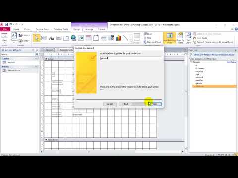 Access Creating Forms Combo Box and Extras