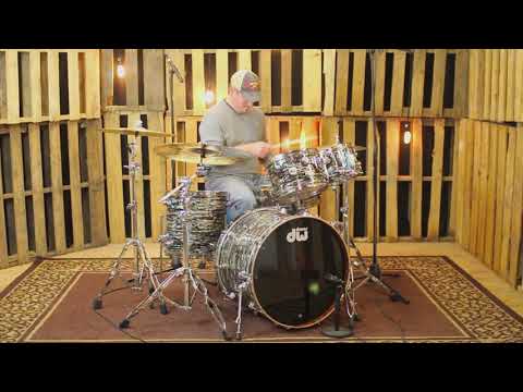 DW Collectors Black Oyster Glass Drum Set - 22, 10, 12, 14 - SO#1149077