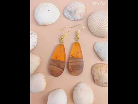 Handmade Wooden Resin Trinket Earrings