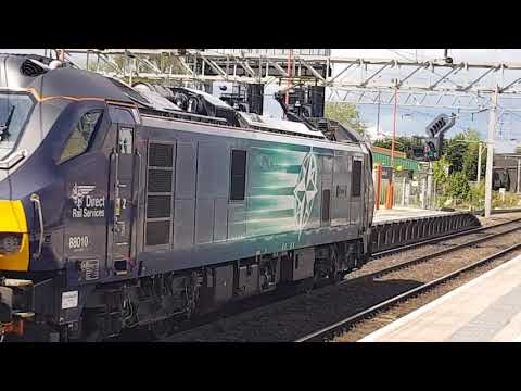 4S45 - DRS88 - Aurora (88010) strutting her stuff through a sunny but windy Stafford station